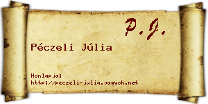Péczeli Júlia névjegykártya